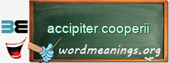 WordMeaning blackboard for accipiter cooperii